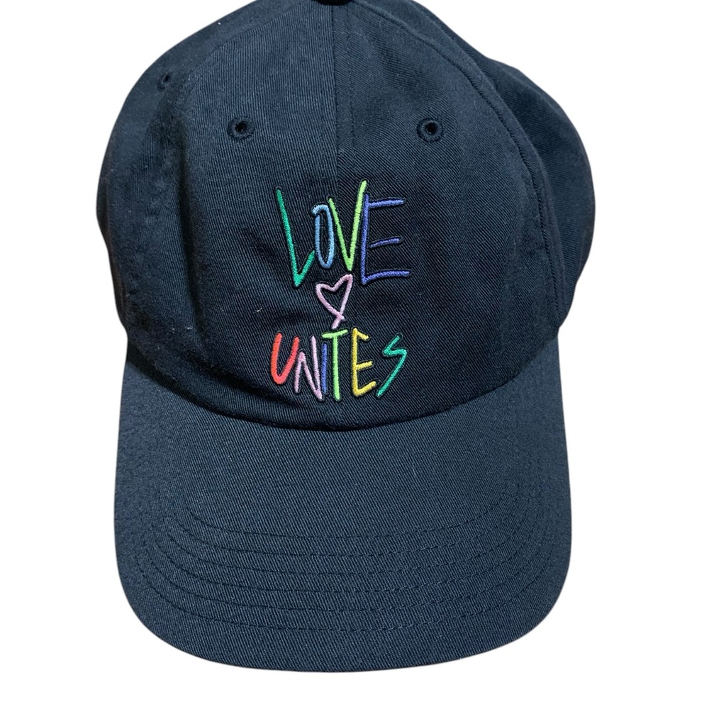 PRIDE RELAXED HAT Black Cap with Colorful Embroidery
